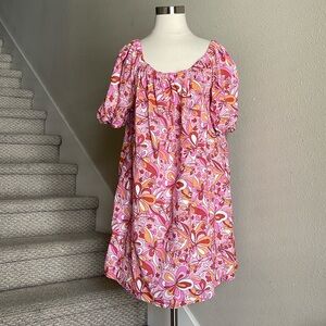 A.N.A. Sz L Spring floral swing dress with pockets